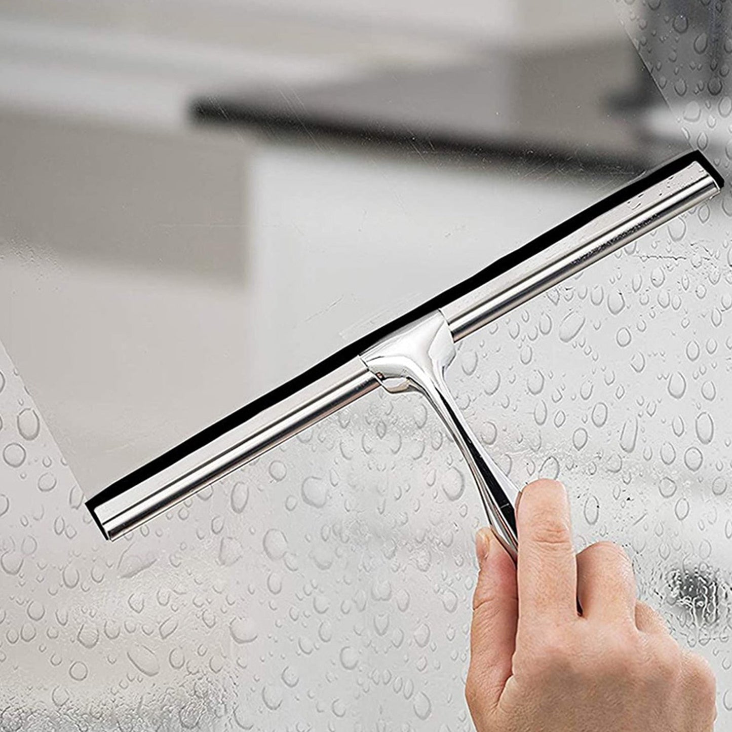 Professionele RVS Douchewisser met Antislip Handvat en Ophangsysteem - Streeploos en Krasvrij Trekker voor Douche 1