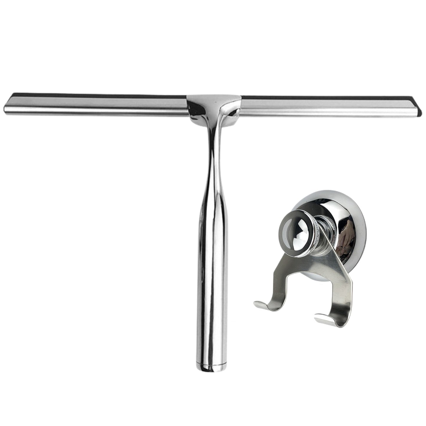 Professionele RVS Douchewisser met Antislip Handvat en Ophangsysteem - Streeploos en Krasvrij Trekker voor Douche 3