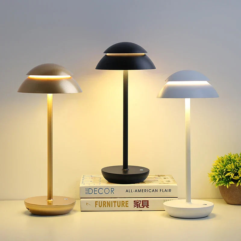 Oplaadbare Tafellamp Zwart met Instelbare Helderheid – Draadloze Verlichting voor Thuis en Kantoor