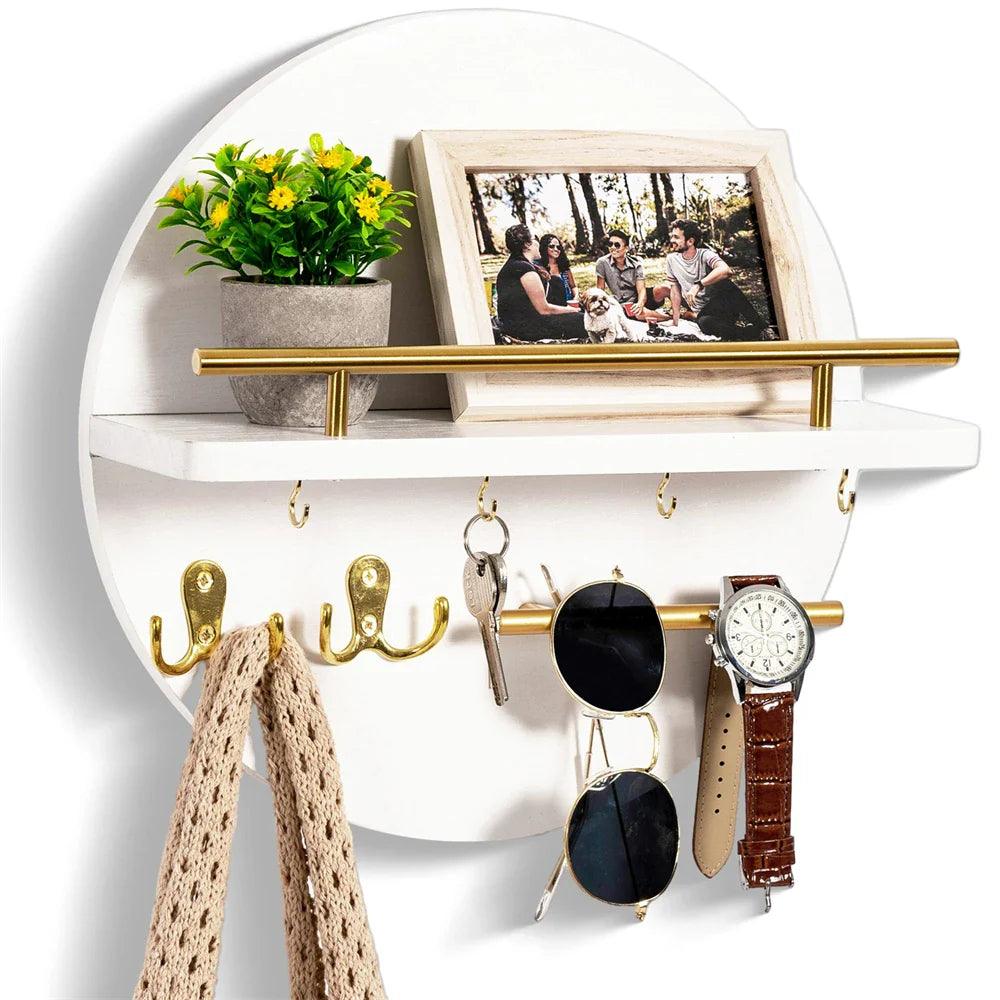 Ronde Houten Sleutelhouder – Milieuvriendelijke Wandorganizer voor Sleutels en Kleine Accessoires 10
