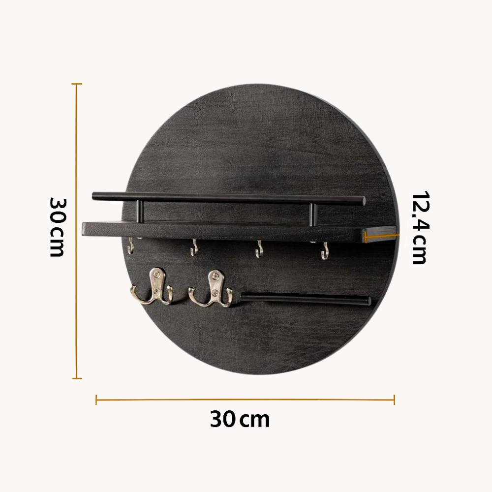 Ronde Houten Sleutelhouder – Milieuvriendelijke Wandorganizer voor Sleutels en Kleine Accessoires 4