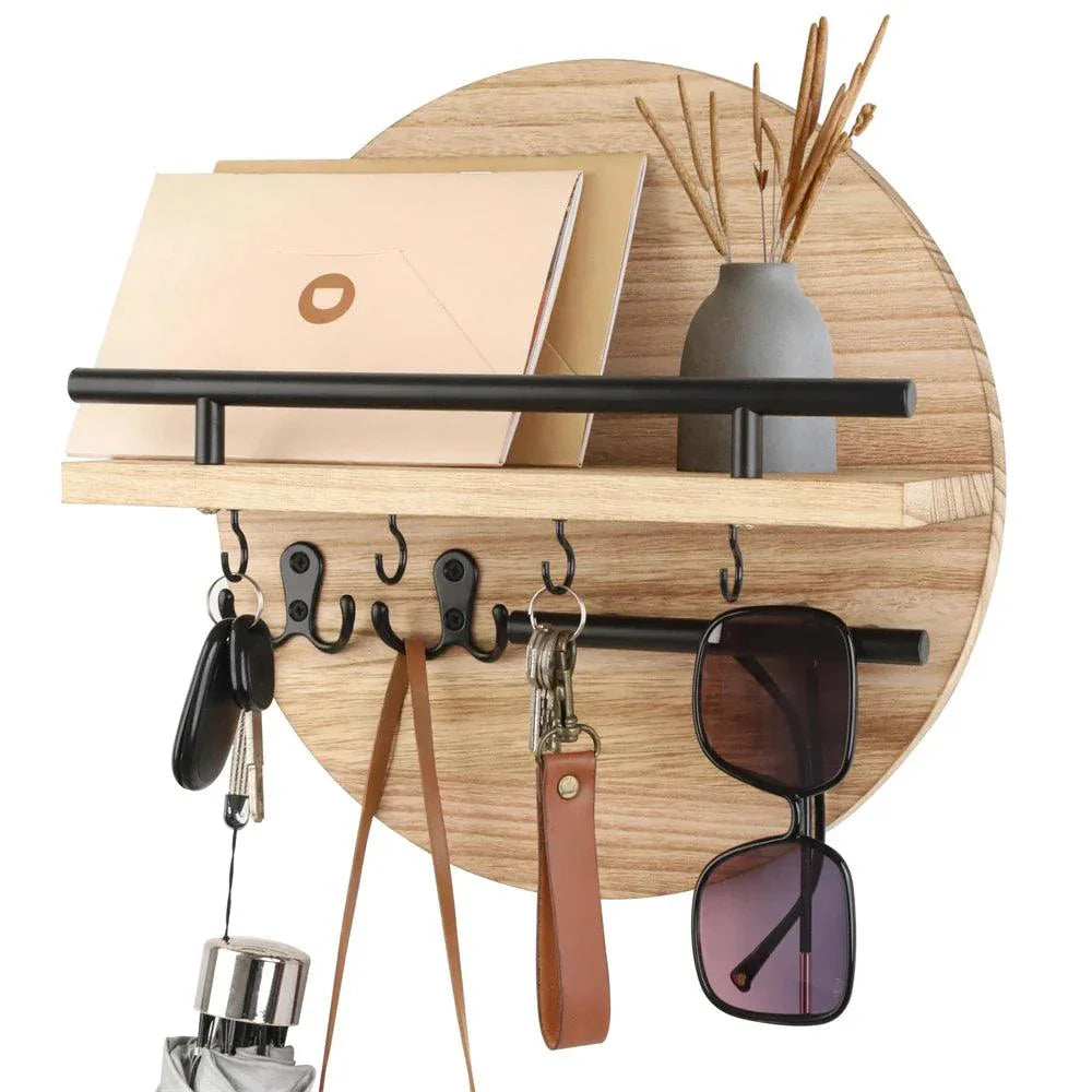 Ronde Houten Sleutelhouder – Milieuvriendelijke Wandorganizer voor Sleutels en Kleine Accessoires 8