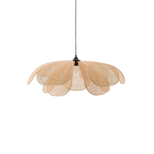 Rotan Hanglamp met Bloemblaadjes Ontwerp voor Woonkamer en Slaapkamer – Natuurlijke Elegantie en Warm Licht 1