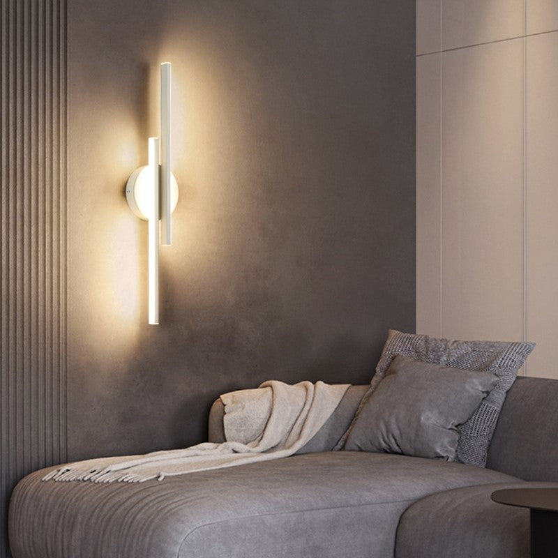 Moderne Wandlamp Zwart van Aluminium en Ijzer met LED Verlichting – Warm en Koel Wit Muurlamp voor Binnengebruik