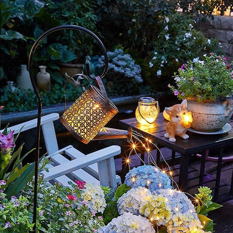 Solar Tuinverlichting Gietlantaarn met IP65 Weerbestendigheid – Decoratieve Tuinlampen op Zonne-energie met LED Verlichting