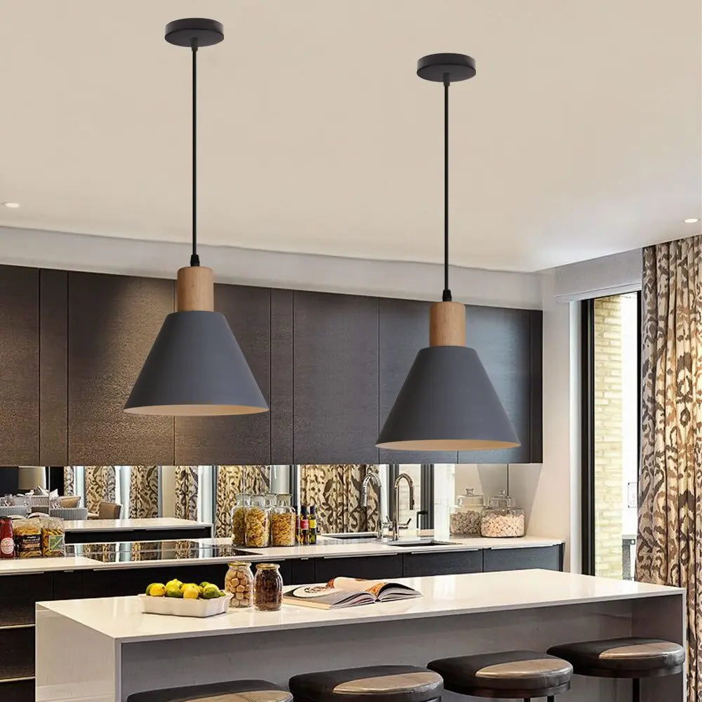 Scandinavische Hanglamp E27 Fitting voor Eettafel – Wit, Grijs en Groen Woonkamer Lamp 2