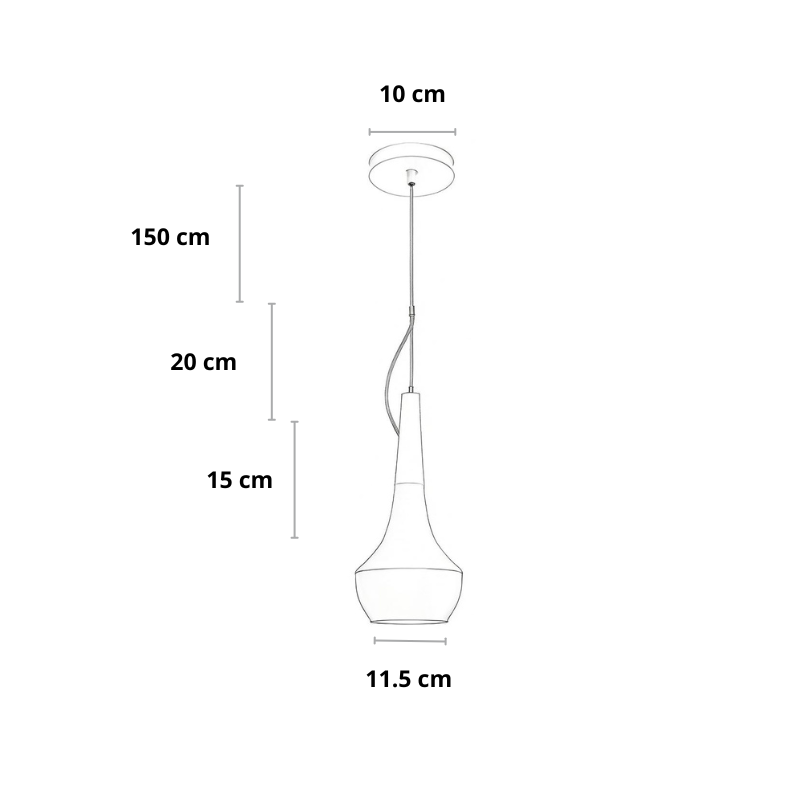 Scandinavische Hanglamp in Wit, Zwart en Grijs met Houten Accenten 5