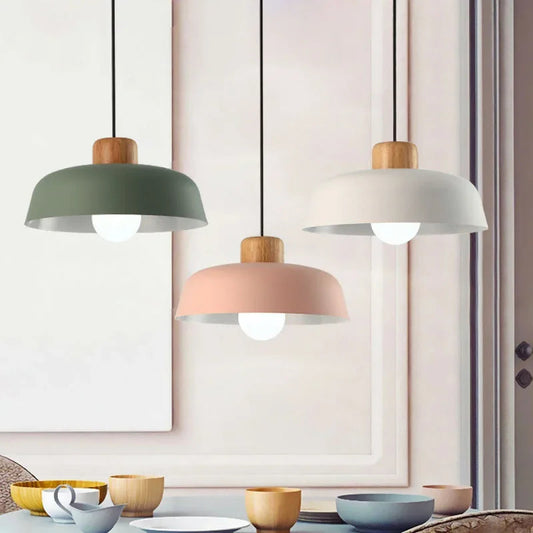 Scandinavische Hanglamp met Houten Accenten – Modern en Tijdloos in Diverse Kleuren 1