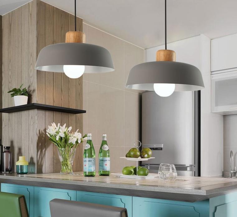 Scandinavische Hanglamp met Houten Accenten – Modern en Tijdloos in Diverse Kleuren 2