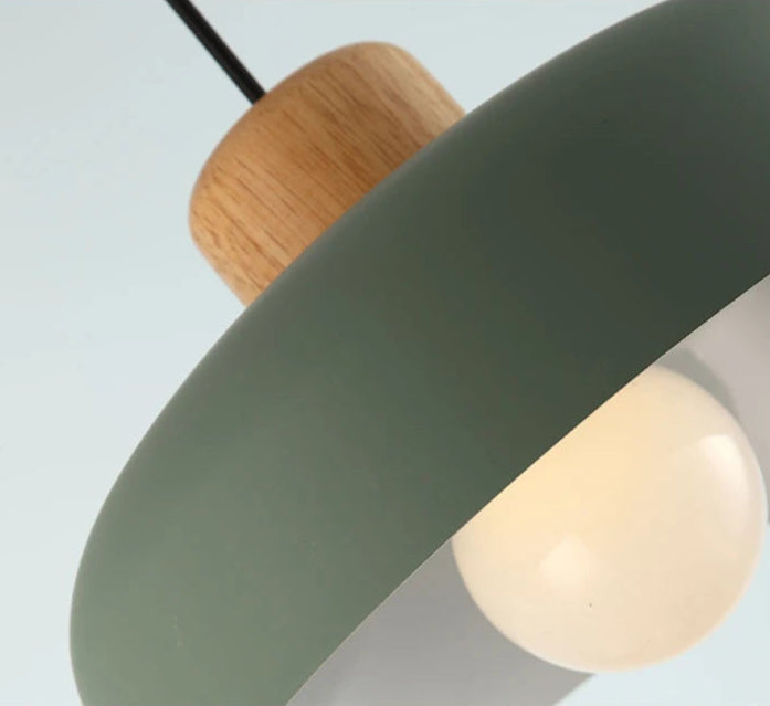 Scandinavische Hanglamp met Houten Accenten – Modern en Tijdloos in Diverse Kleuren 3