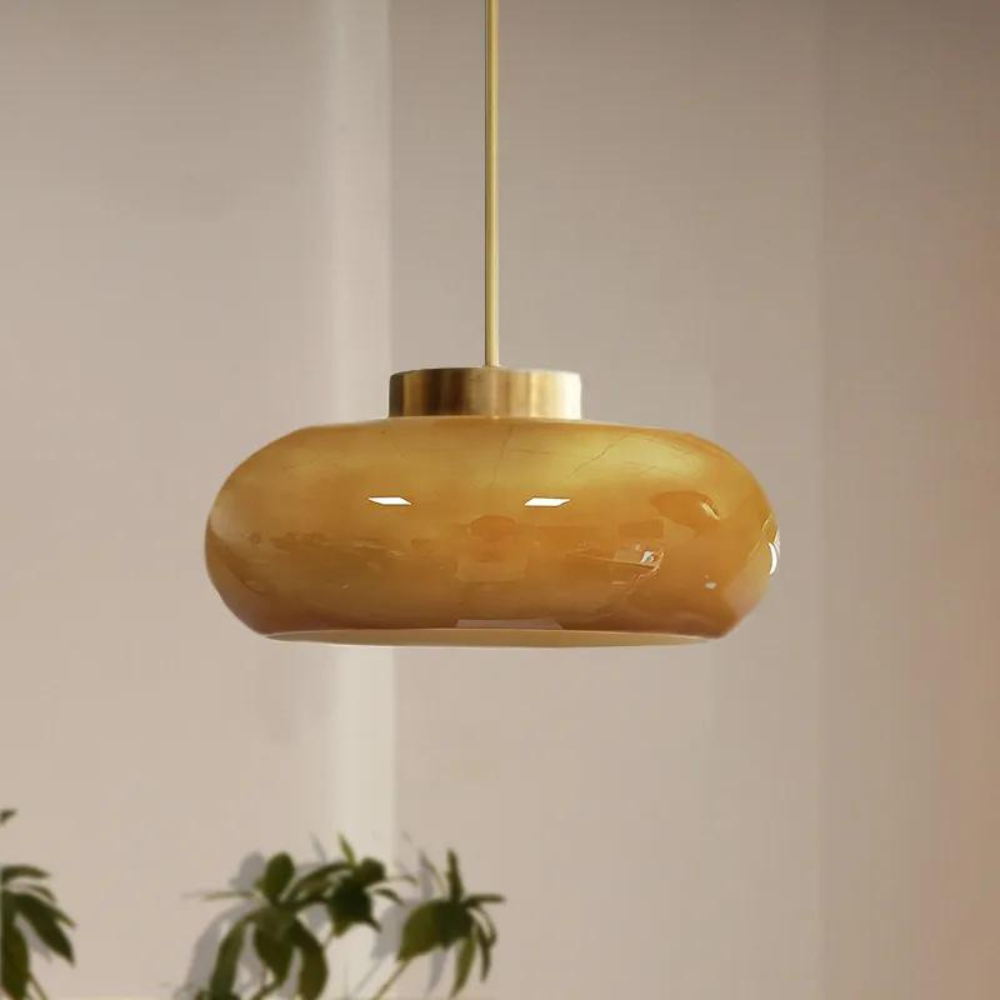 Scandinavische Hanglamp van Hoogwaardige Messing en Glas – Minimalistisch Design voor Elegante Verlichting 2