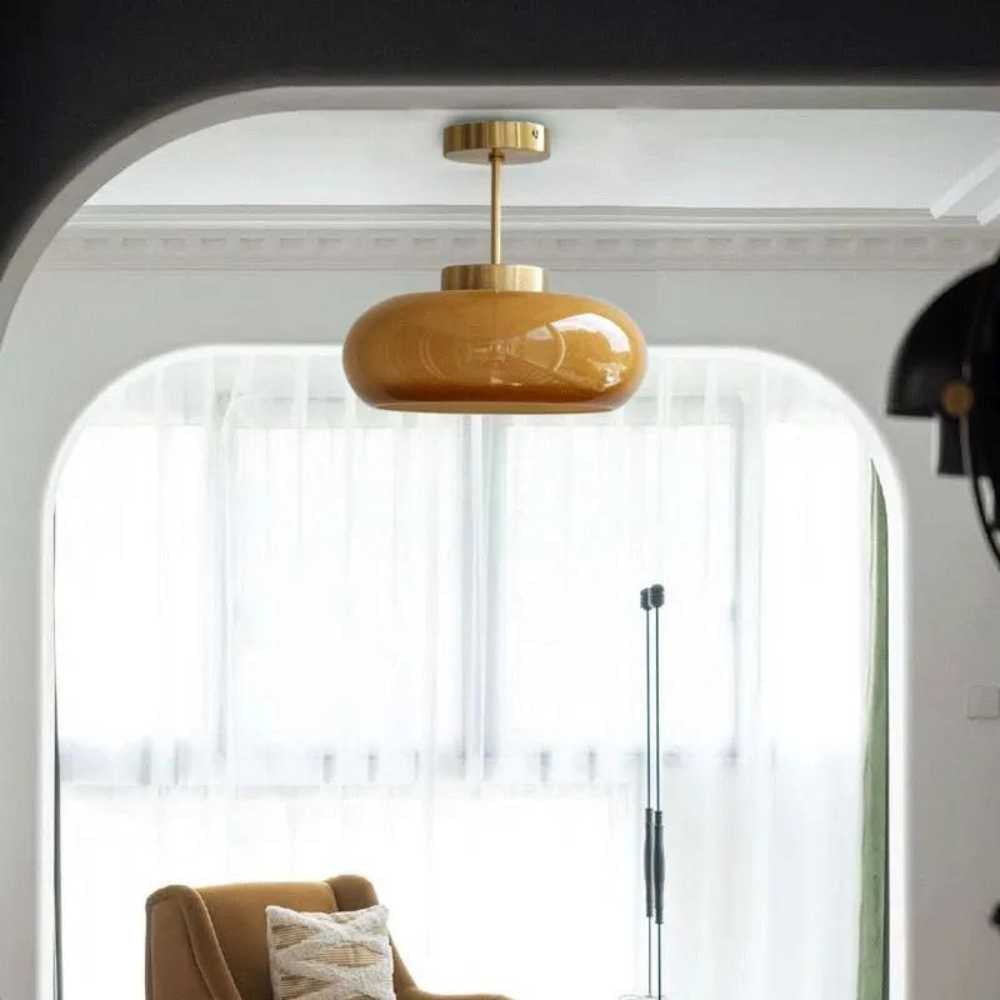Scandinavische Hanglamp van Hoogwaardige Messing en Glas – Minimalistisch Design voor Elegante Verlichting 3
