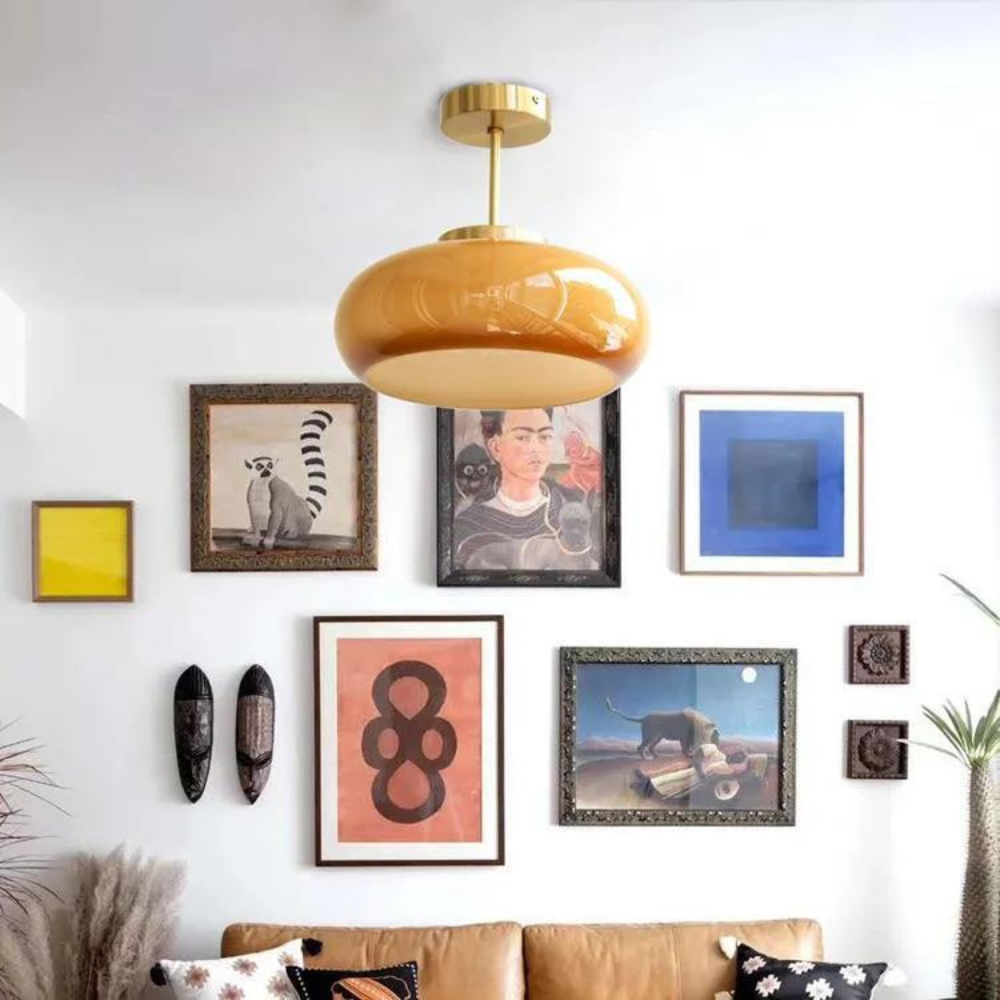 Scandinavische Hanglamp van Hoogwaardige Messing en Glas – Minimalistisch Design voor Elegante Verlichting 5