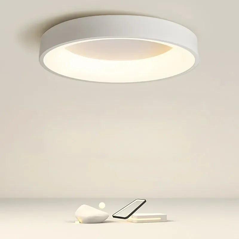 Scandinavische LED Plafondlamp - Ronde Plafonniere voor Slaapkamer en Woonkamer - Minimalistisch Design 3