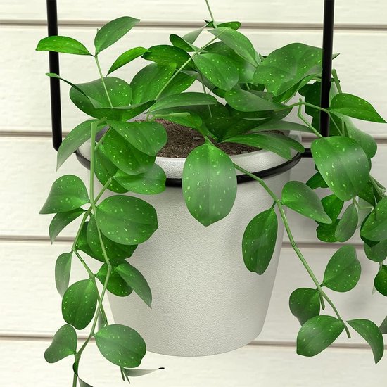 Set van 4 Hangende Bloempotten met Verstelbare Steunen voor Binnen en Buiten - Moderne Plantenbakken van Melamine 4