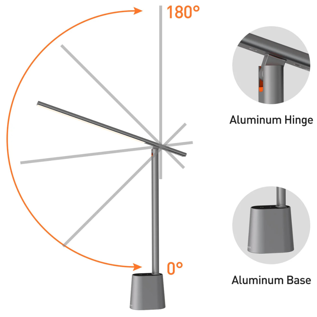 Slimme Dimbare Bureaulamp LED Zwart met Oplaadbare Batterij – Compact en Modern Design 3