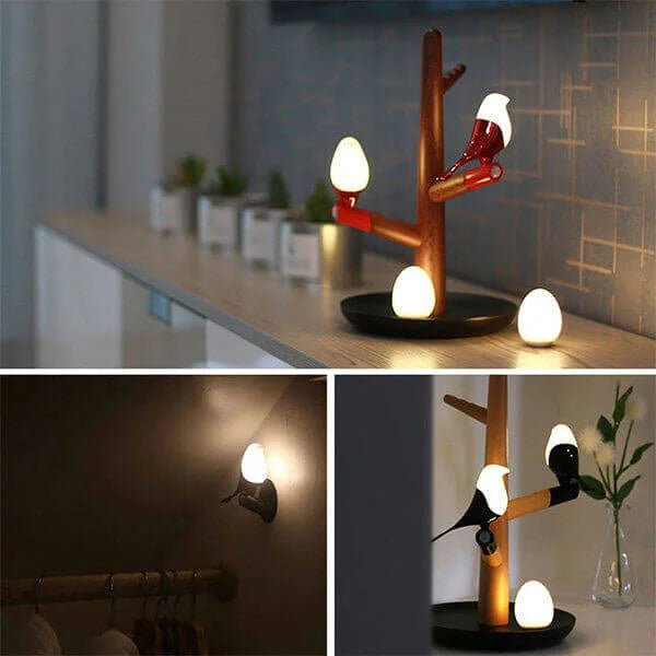 Slimme Oplaadbare Tafellamp met Bewegingssensor en Houten Design – Draadloze LED Verlichting 18x18x30 cm 1