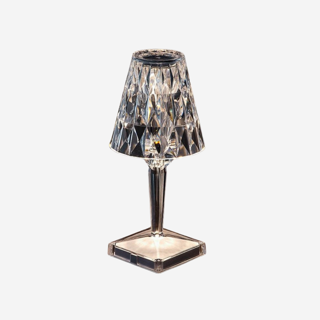 Sprankelende Draadloze Oplaadbare Tafellamp met Aanraakbediening en Drie Verlichtingsmodi – Elegant Kristal Design 1
