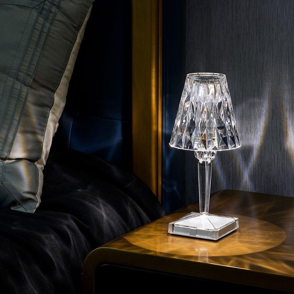 Sprankelende Draadloze Oplaadbare Tafellamp met Aanraakbediening en Drie Verlichtingsmodi – Elegant Kristal Design 3