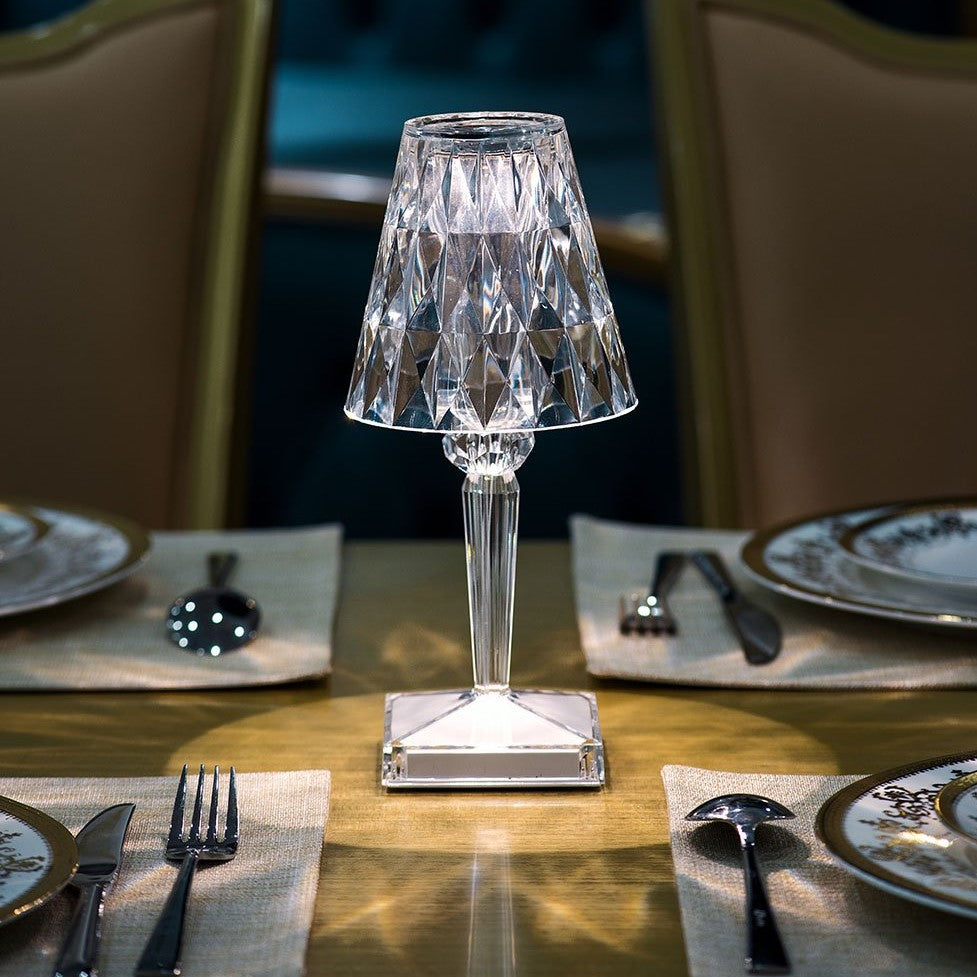Sprankelende Draadloze Oplaadbare Tafellamp met Aanraakbediening en Drie Verlichtingsmodi – Elegant Kristal Design 5