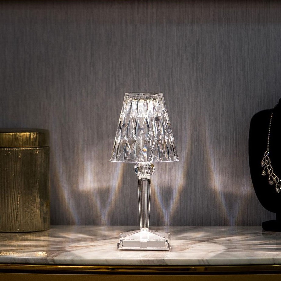 Sprankelende Draadloze Oplaadbare Tafellamp met Aanraakbediening en Drie Verlichtingsmodi – Elegant Kristal Design 6