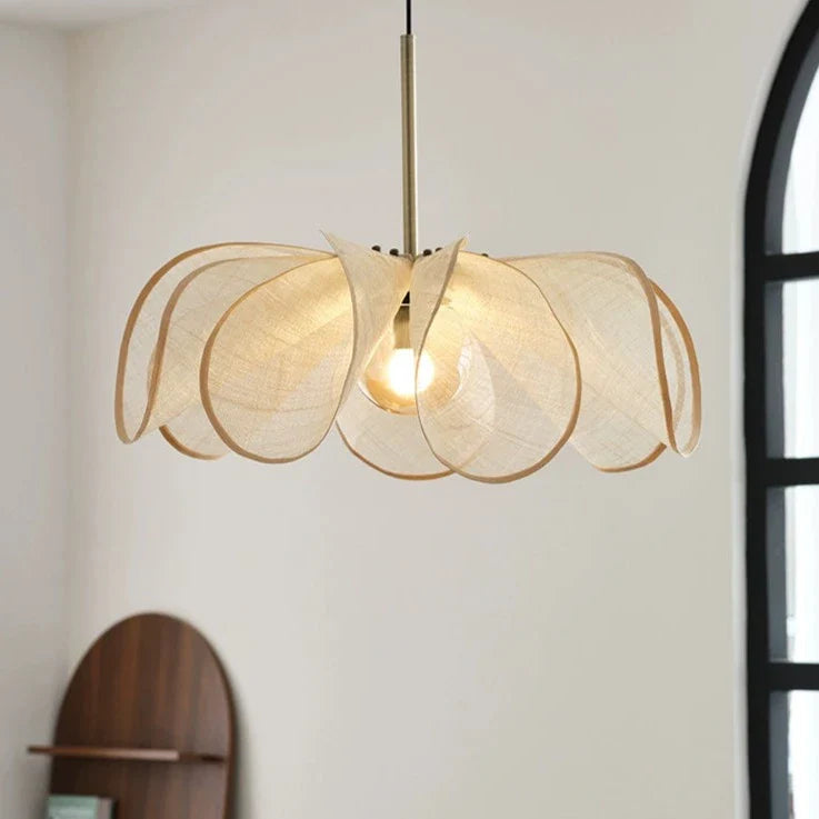 Stijlvolle Hanglamp van Linnenvezel met Verstelbare Kabel en E27 Gloeilamp 2
