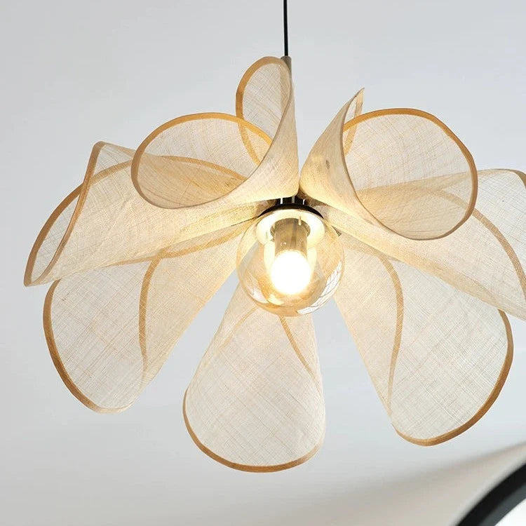 Stijlvolle Hanglamp van Linnenvezel met Verstelbare Kabel en E27 Gloeilamp 3