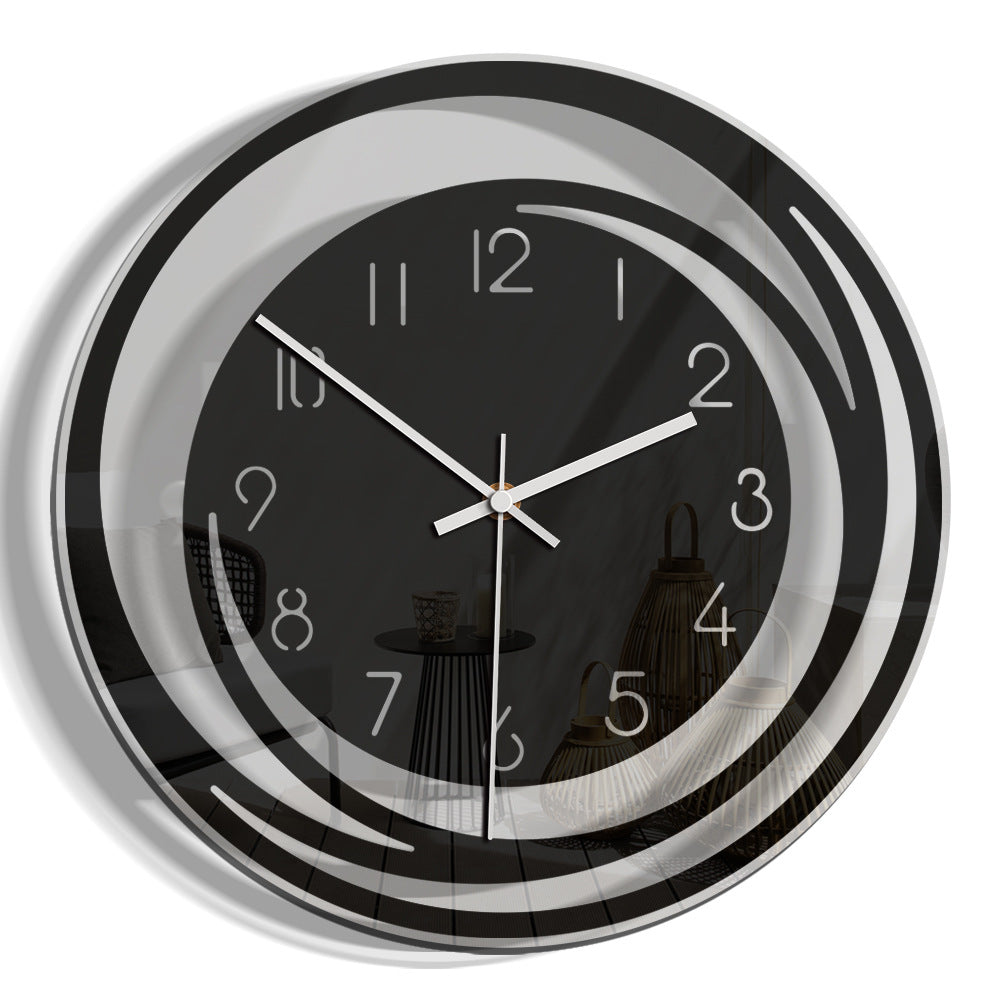 Stille Wandklok van Hoogwaardig Acryl met Seattle Design – Geruisloos Uurwerk en Eenvoudige Installatie, 30 cm, Wit met Zwarte Wijzers 0