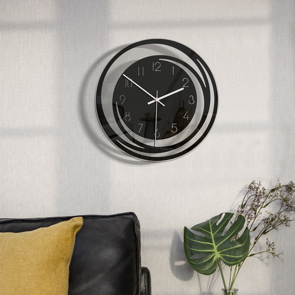 Stille Wandklok van Hoogwaardig Acryl met Seattle Design – Geruisloos Uurwerk en Eenvoudige Installatie, 30 cm, Wit met Zwarte Wijzers 5