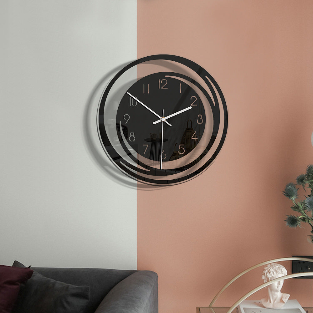 Stille Wandklok van Hoogwaardig Acryl met Seattle Design – Geruisloos Uurwerk en Eenvoudige Installatie, 30 cm, Wit met Zwarte Wijzers 6