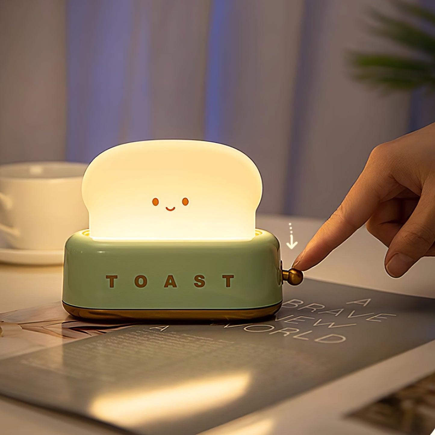 Toaster Design Tafellamp met Ingebouwde Batterij – Draagbare Nachtlamp voor Thuis en Kantoor 7