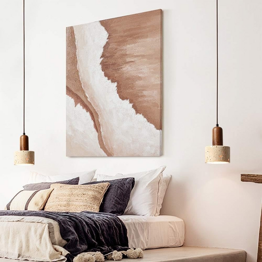 Travertine Droplight van Geel Marmer – Japandi Design voor Elegante Verlichting 1