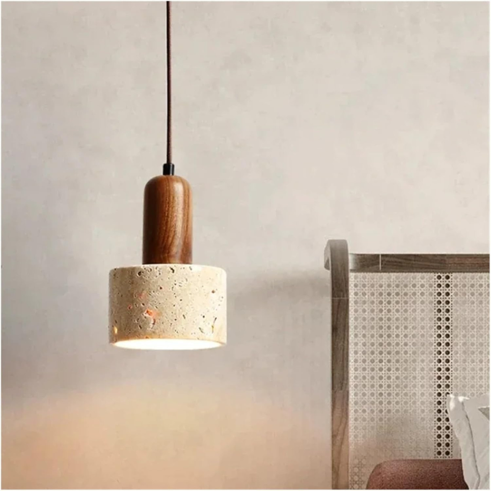 Travertine Droplight van Geel Marmer – Japandi Design voor Elegante Verlichting 3
