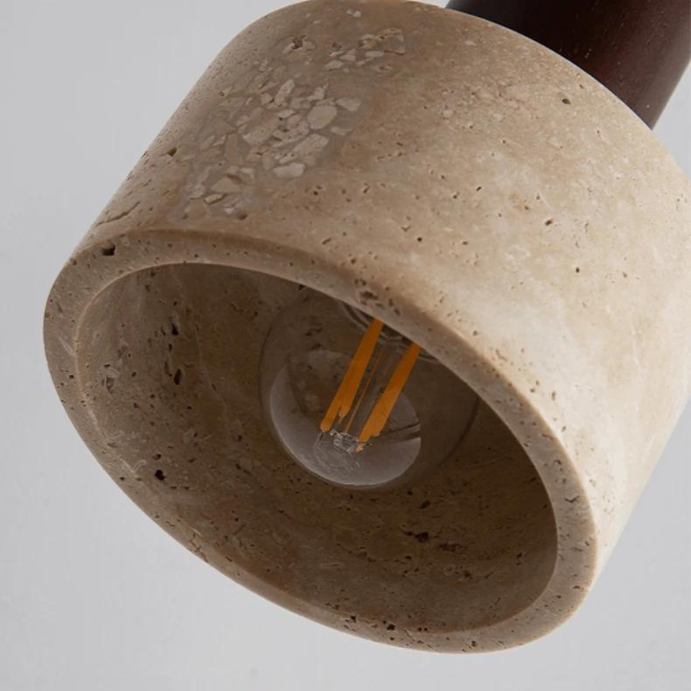 Travertine Droplight van Geel Marmer – Japandi Design voor Elegante Verlichting 6