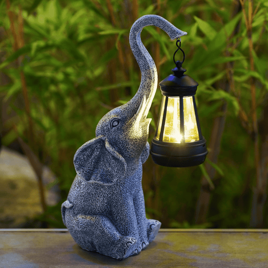 Tuinlamp met Olifant – Zonne-energie, Charmant en Warm Licht voor Binnen en Buiten 1