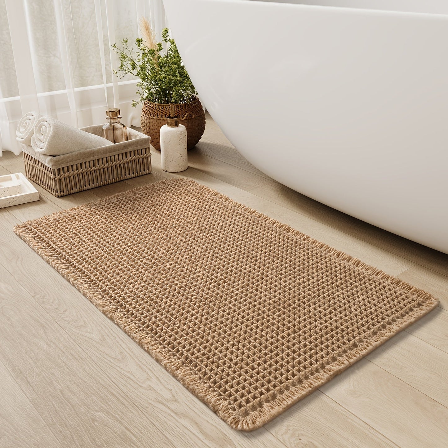 Ultra-absorberende Antislip Badmat met Kwastjes – Machinewasbaar en Duurzaam voor Badkamer en Douche 7