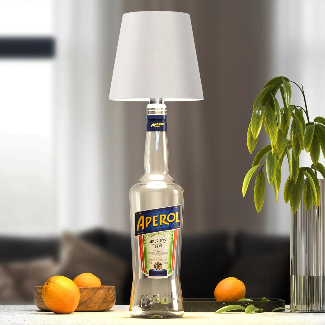 Unieke LED Flessenlamp voor Decoratieve Verlichting – Warm Wit, Oplaadbaar, 30 cm Hoog, Glas en Kunststof 2