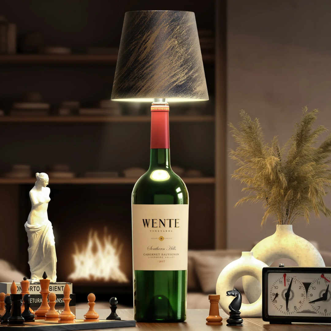 Unieke LED Flessenlamp voor Decoratieve Verlichting – Warm Wit, Oplaadbaar, 30 cm Hoog, Glas en Kunststof 7