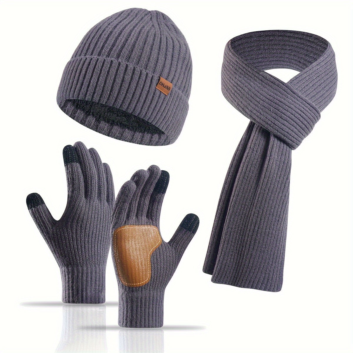 Unisex Winterset met Gebreide Muts, Sjaal en Handschoenen – Warm en Comfortabel voor Buitenactiviteiten 10