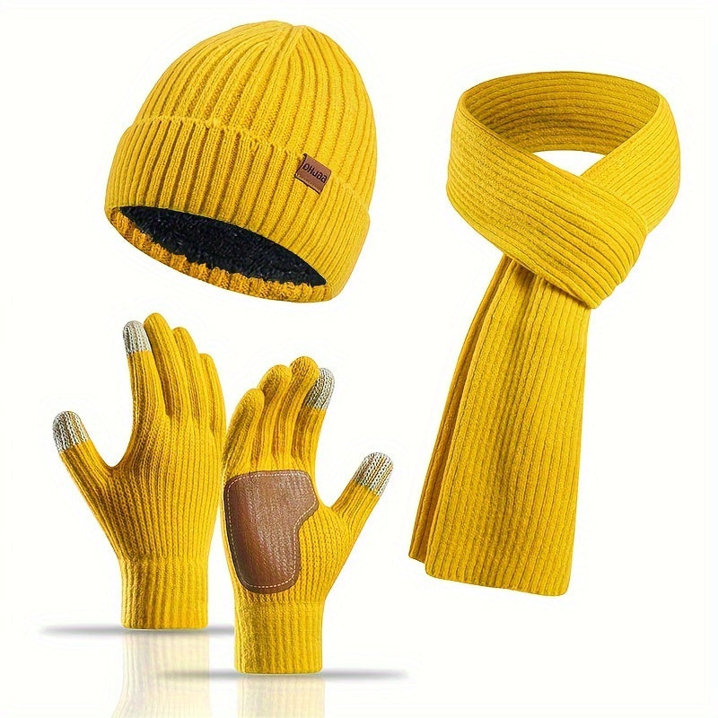 Unisex Winterset met Gebreide Muts, Sjaal en Handschoenen – Warm en Comfortabel voor Buitenactiviteiten 3