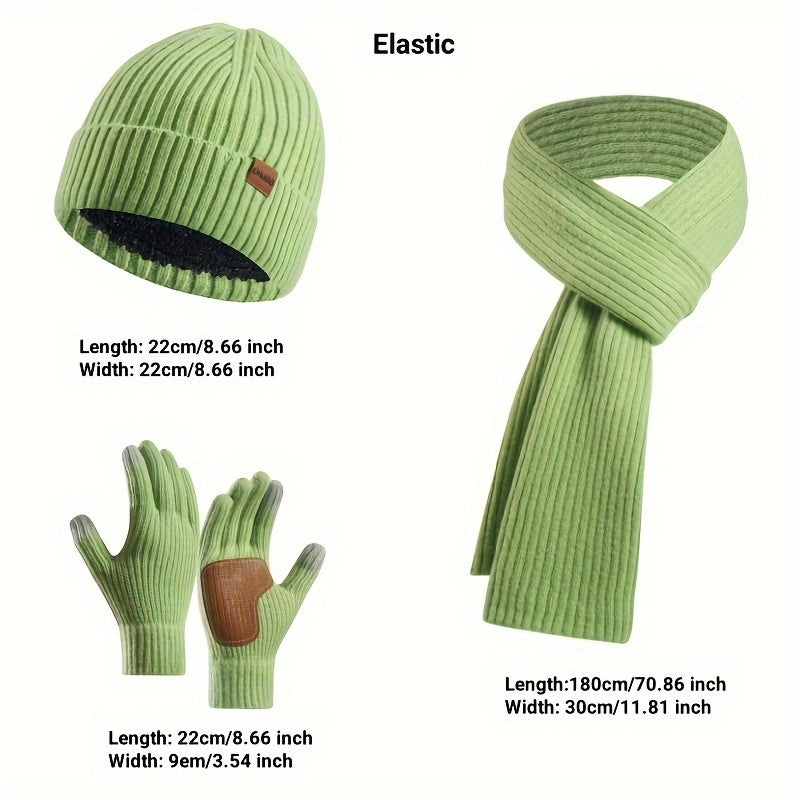 Unisex Winterset met Gebreide Muts, Sjaal en Handschoenen – Warm en Comfortabel voor Buitenactiviteiten 6