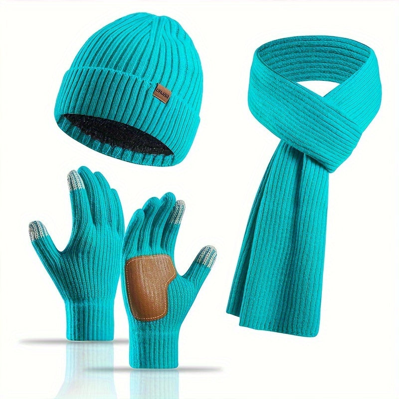 Unisex Winterset met Gebreide Muts, Sjaal en Handschoenen – Warm en Comfortabel voor Buitenactiviteiten 7