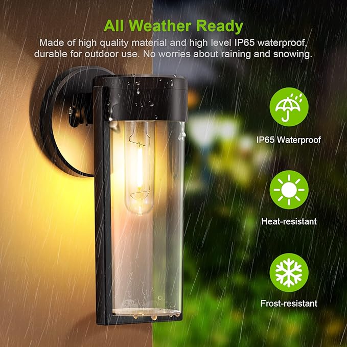 Zonne-energie Wandlamp Buiten IP65 Waterdicht – Set van 4 LED Buitenlampen voor Tuin en Patio