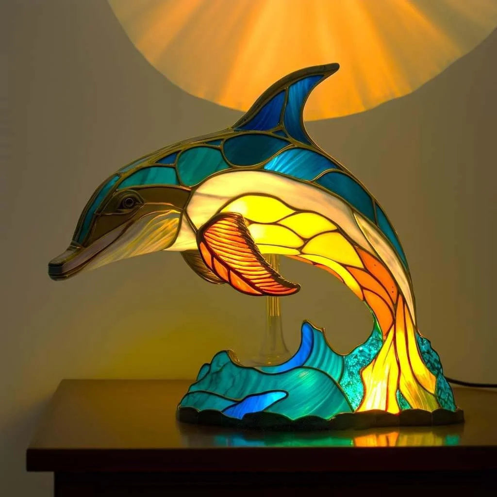 Verlichte Dierenkunst – Handgemaakte Mythische Verlichting in Amber, Groen, Blauw en Chocoladeglas met Batterijvoering 12