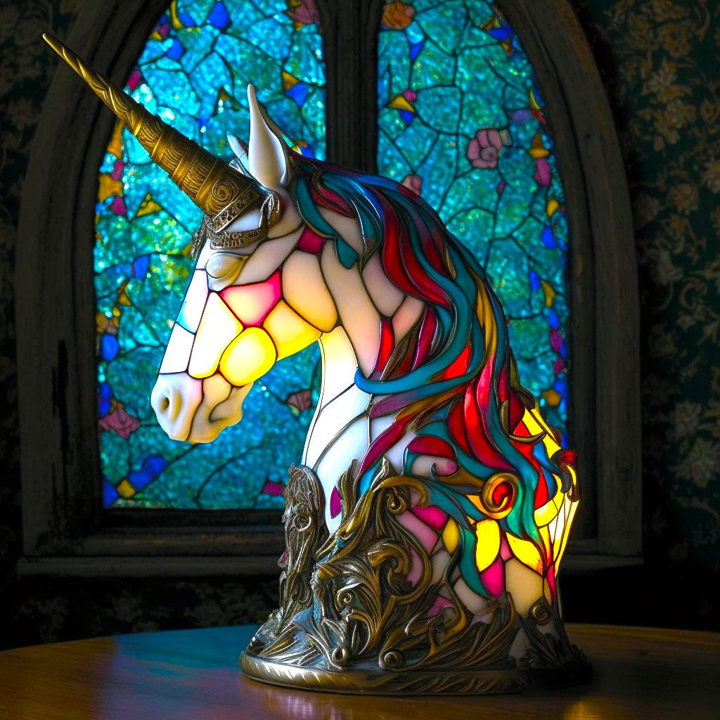 Verlichte Dierenkunst – Handgemaakte Mythische Verlichting in Amber, Groen, Blauw en Chocoladeglas met Batterijvoering 9