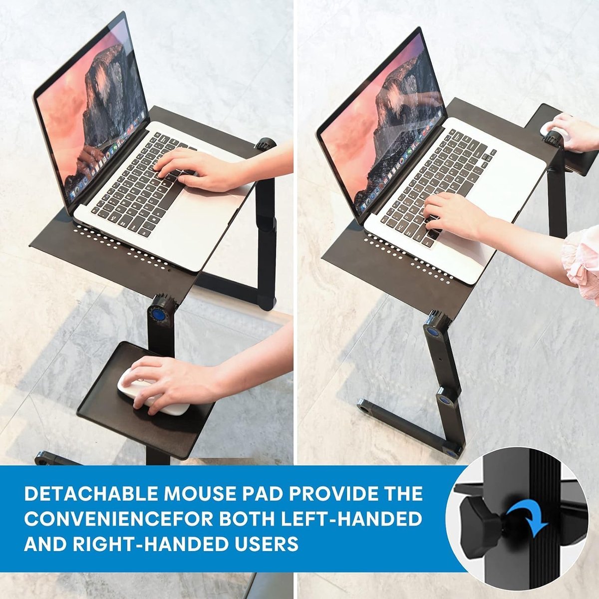 Verstelbare Laptoptafel met 360° Hoekverstelling – Ergonomisch Tafeltje voor Laptop tot 15 Inch, Antislip en Stabiliteit 3