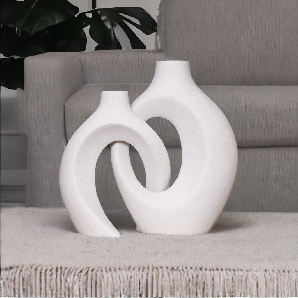 Vervlochten Bloemenvaas van Keramiek – Elegante Vaas voor Bloemstukken, 26,5 x 20,8 x 21 cm 8