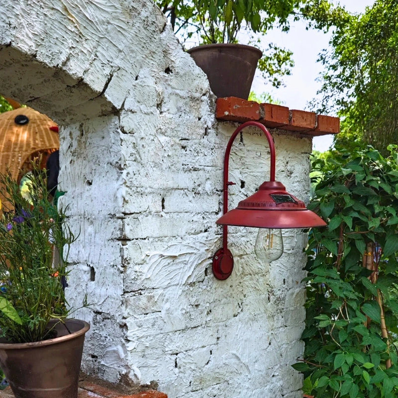 Vintage Solar Wandlamp Buiten met Bewegingssensor - Weerbestendig en Draadloos Muurlamp in Zwart Ijzer en Glas 7