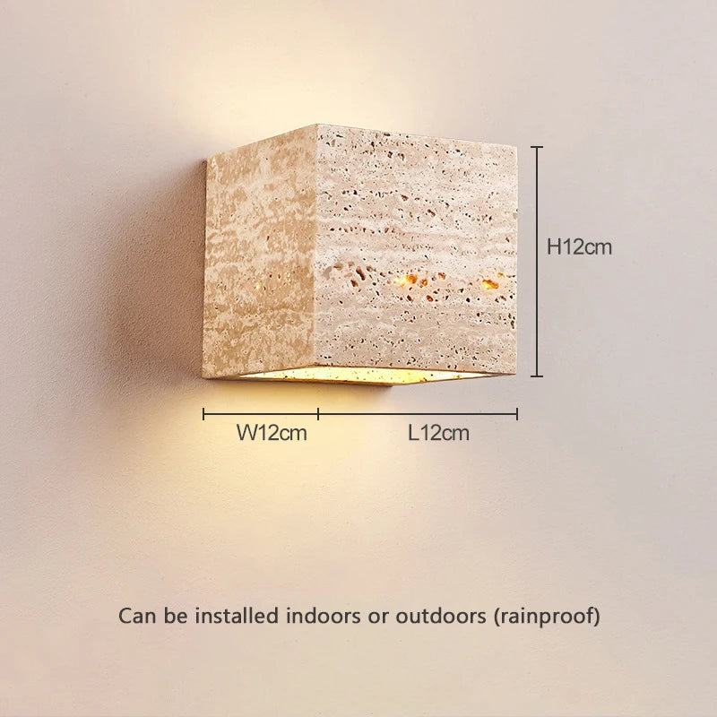 Wabi Sabi Natuursteen Wandlamp Binnen – Unieke Muurlamp voor Woonkamer en Slaapkamer, Eenvoudige Muurbevestiging 8