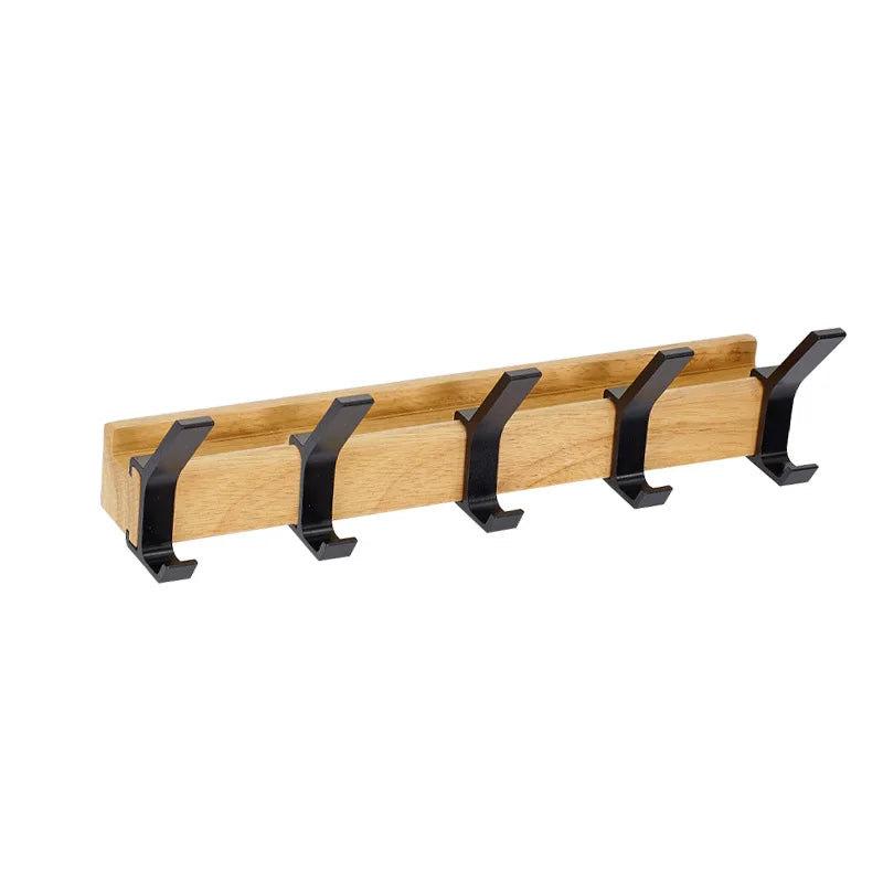 Wandkapstok Nordic van Hout met Verplaatsbare Kapstokhaken – Zwart, 40 cm, Ruimtebesparend en Multifunctioneel 3